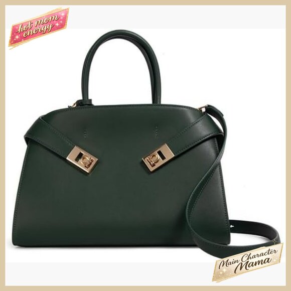 Handbags - Genuine Leather Tote Crossbody Bag Elegant Minimal Chic Designer Handbag